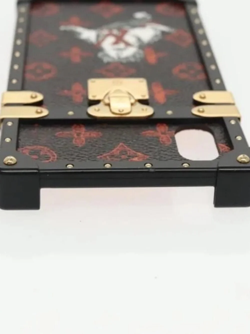 LOUIS VUITTON Transformed Monogram Cat iphone X Eye Trunk M63891 LV Auth 87378